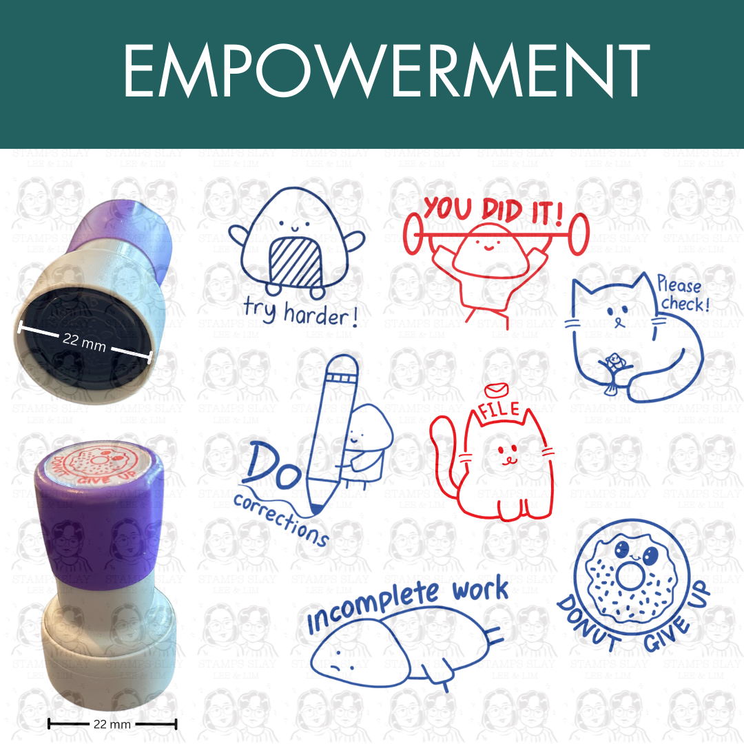 Pre-Inked Teacher Encouragement Stamp – 22mm Round