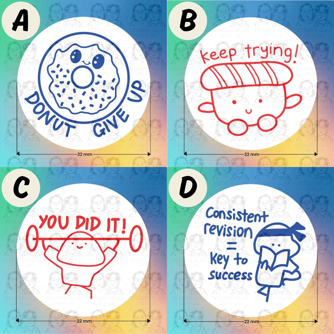 Pre-Inked Teacher Encouragement Stamp – 22mm Round