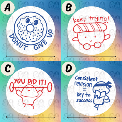 Pre-Inked Teacher Encouragement Stamp – 22mm Round
