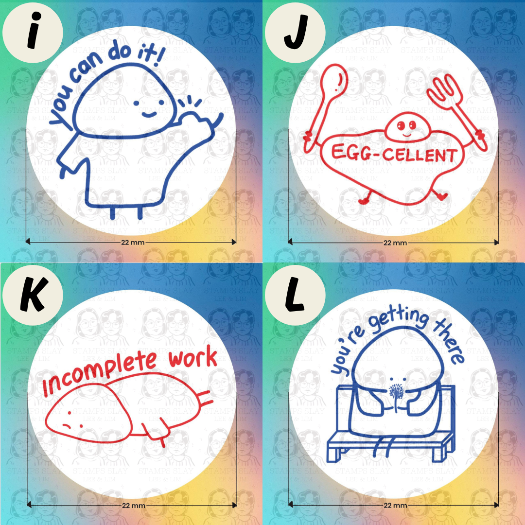 Pre-Inked Teacher Encouragement Stamp – 22mm Round
